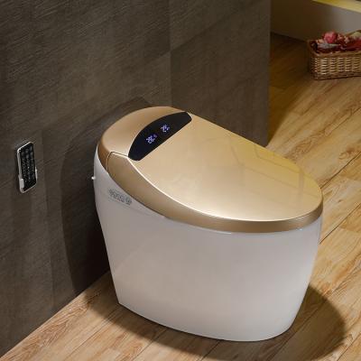 China Wholesale 110v automatic operation electric closestool fasten one piece WC gold automatic flush smart smart toilet for sale