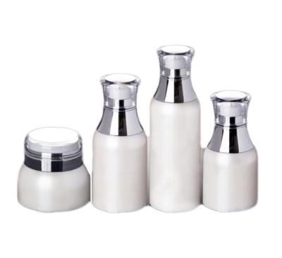 China Personal Care 30ml 50ml 100ml 30g 50g White Acrylic Airless Luxury Pearl Pump Bottle And Jars for sale