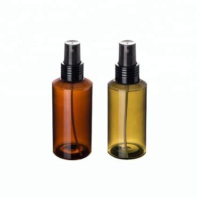 China Beautiful personal care and recycled100ml amber green plastic cosmetic toner bottle for sale