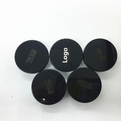 China Plastic cream powder box /loose skin care cream jar /clear plastic cosmetics case with black lid for sale