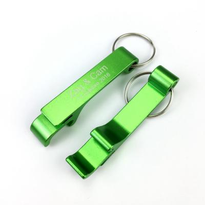 China Stocked Green Aluminum Alloy Bottle Opener Promotional Beer Opener For Kitchen Use for sale