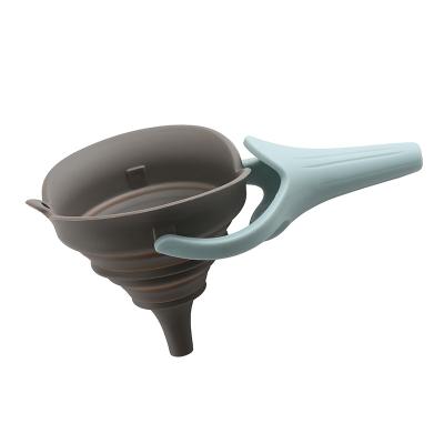 China Viable collapsible funnel that is not easy to crack large collapsible kitchen silicone funnel with handle for sale