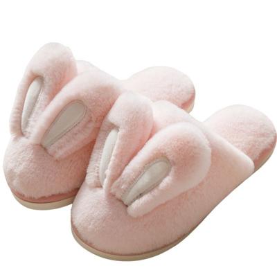 China New Fashion Trend Winter Plush Animal Indoor Home Slippers Unicorn Slippers Cute Plush Rabbit Slippers for sale