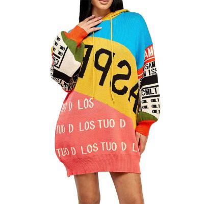 China Long Sweater Jumper Tops Sweatshirt Sweater Dress Women Winter Sweater Women Clothing Hoodie Wholesale Anti-static Casual Ladies Dress for sale