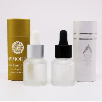 China 30ml Cosmetic Serum Cosmetic Cylinder Shoulder Flat Dropper Bottle for sale