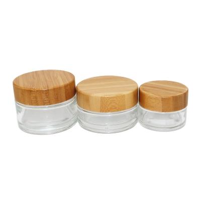 China Face Oil Containers 30g 50g 100g Empty Glass Cosmetic Jar Cosmetic Packaging Jar For Face Cream for sale