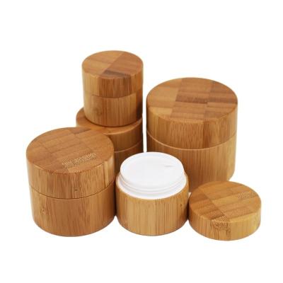 China High Quality Face Oil Cream Jar 100ml PP Bamboo Cosmetic Inner Bamboo Jar for sale