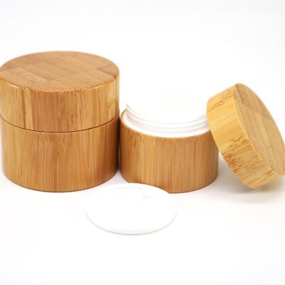 China 5g 10g 15g 20g 30g 50g 100g 150g 200g 250g Face Oil Container Cosmetic Wooden Bamboo Boxes Bamboo Cream Jar With PP Inners for sale