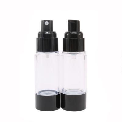 China Wholesale Empty Black Acrylic Airless Plastic Cosmetic Pump Bottle 30ml Cosmetic Packaging Bottle for sale