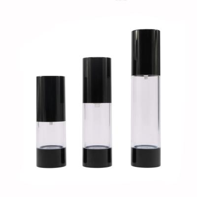 China Cosmetic Custom Design Black Airless Pump Bottle 15ml 30ml For Cosmetic Packaging for sale