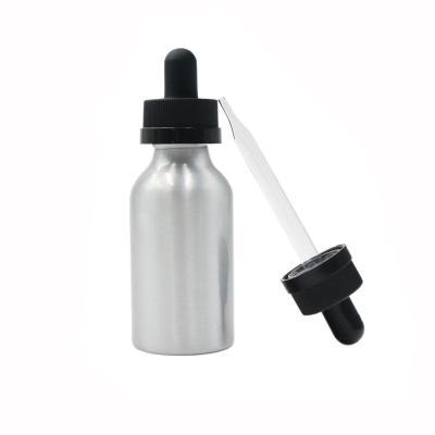 China 10ml 30ml 50ml 60ml 100ml 120ml 250ml cosmetic aluminum bottle with dropper cap/spray cap for sale