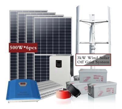 China Home Easy Installation 3kw Solar Wind Hybrid Power System for sale