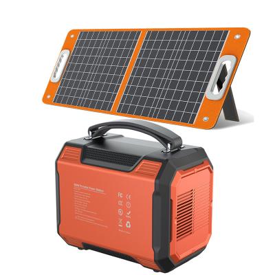 China Large Capacity Battery Energy Storage Wireless Charging Outdoor Solar Generator with Lifepo4 Panels Portable 500w Power Station for sale