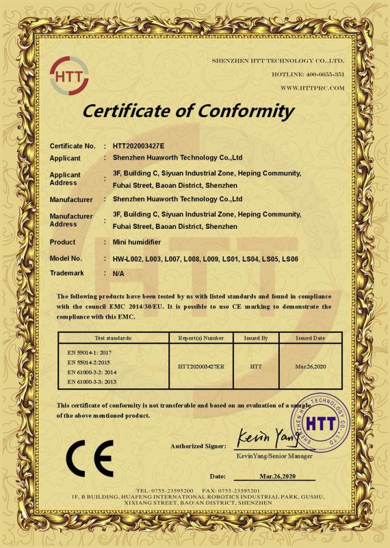 CE - Shenzhen Huaworth Technology Co., Ltd.