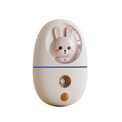 China Mister Rabbit Water Spray Cute Facial Steamer Humidifier Handheld DEEP CLEANING Nano Steamer for sale