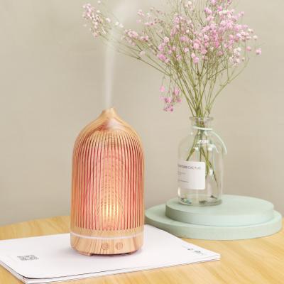 China 100ml Aromatherapy Customized Ultrasonic Wood Grain Led Air Scent Purifier Mini Humidifier Essential Oil Diffusers Portable for sale