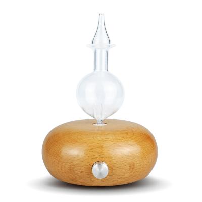 China Genuine Aromatherapy Waterless Aroma Glass Diffuser Essential Oil Aroma Nebulizing Wood Diffuser Pure for sale