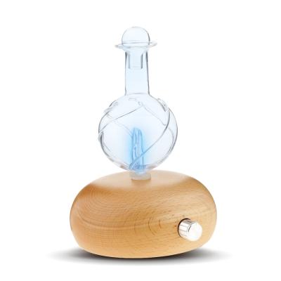 China Natural Electric Waterless Aromatherapy Mist Oil Aromatherapy Diffuser Wooden Nebulizer and Cool Oil Essence Nebulizing Glass for sale