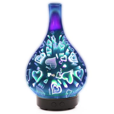 China Aromatherapy Sleep Care Product with LED Color Light Aroma Diffuser Ultrasonic Wooden Glass Nebulizing Diffuser for sale