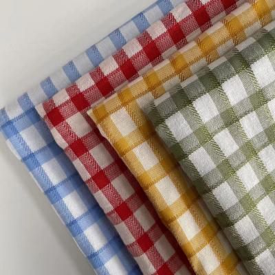 China DXX China Factory Fashion Hot New Jacquard Yarn-dyed Plaid Shirt Cloth 30% Polyester 70% Cotton Fabric zu verkaufen