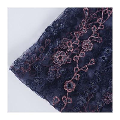 China New full embroidery mesh embroidery fabrics spring and summer dress lace embroidery manufacturers can be customized fabric for sale