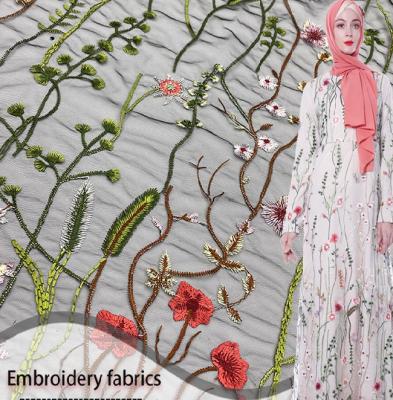 China Embroidered fabric embroidered water grass dress fabric embroidered lace fabric fashion dress for sale