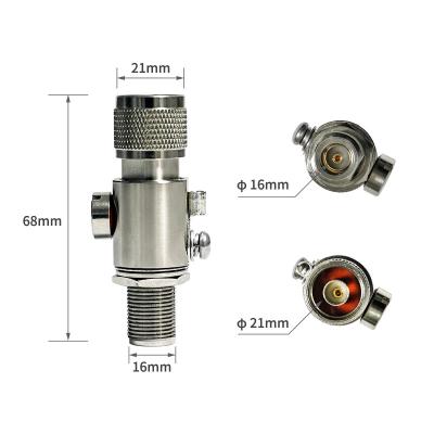 China Impedancia no constante N Hembra a Hombre UHF RF Conector coaxial Protección contra sobretensiones Parador de rayos en venta