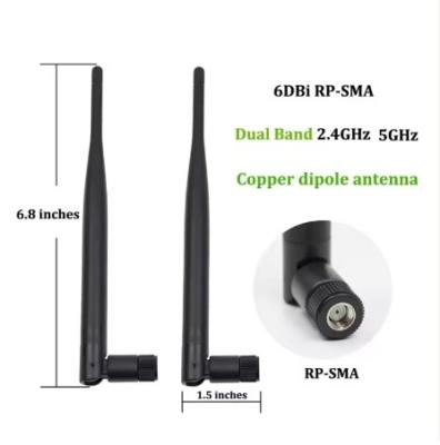 China Antenna de interior de goma 3G 4G LTE Wifi Alta ganancia 3-8dBi para comunicación de 2.4GHz 5.8GHz en venta