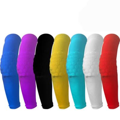 China 1 PC skin style long honeycomb sports basketball foot volleyball elbow protection arm friendly anti-collision sleeve for sale