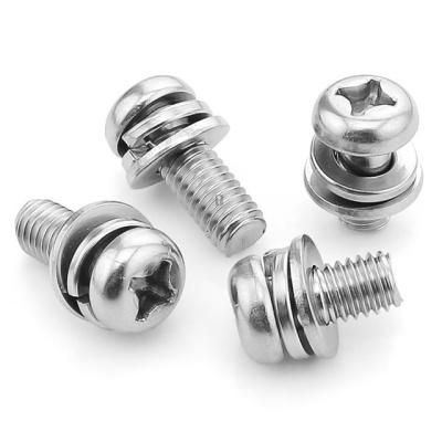 China Custom Inch Combination Spring Washer Sheet Matel Machine Screw Head Length Metric Machine Screws Stainless Steel m6 m8 Round Flat Cross for sale