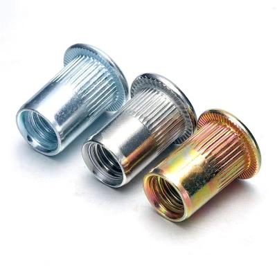 China Heavy Industry Stainless Steel Flat Head Countersunk Carbon Hex Self Rivet Galvanized Yellow Blue Galvanized Snap Nut For Sheet Metal for sale