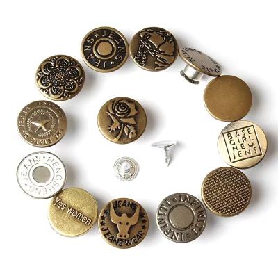 China Matel 5 sheet 6 7 8 9 10 11 12 mm brass metal double screw chicano jeans rivets for shoes bag fabric leather bag accessories button rivet for sale