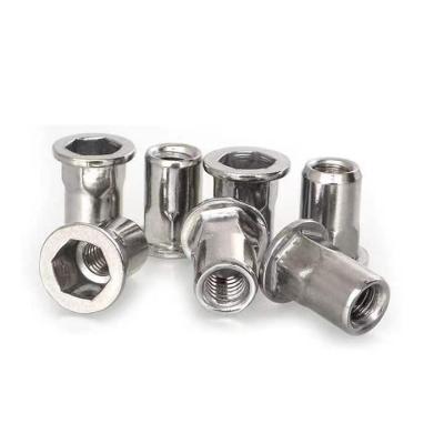 China Heavy Industry Customized Hex Copper Self Countersunk Galvanized Flat Head Galvanized Stainless Steel Rivet Snap Nut For Fixture for sale