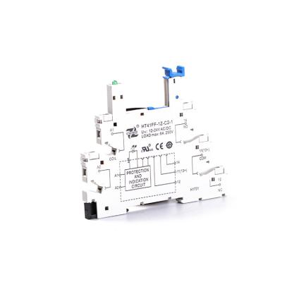 China Epoxy Din Rail Relay Module Switch HF41F 12V 24V DC Integrated PCB Board SSR Solid Sate Relay Interface Voltage Contact Relay Module for sale