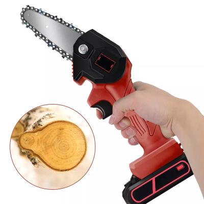 China ECONA Handle Battery Mini Cordless Chainsaw Folding Rechargeable Brushless Garden Wood Cutting Small Electric Chainsaw for sale