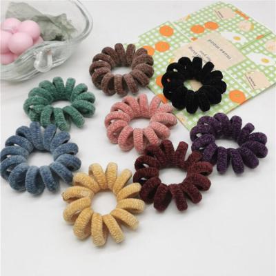 China Trendy Hair Accessories Winter Coil Telephone Cord Hair Bands Colorful Candy Colors Telephone Hair Ties Hair Accessories For Women Girls for sale