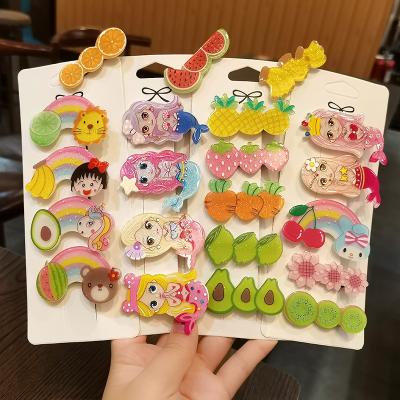 China 2022 fashion fruit hair clips cartoon hairpin baby hair clip acrylic cute duck hair clip for sale