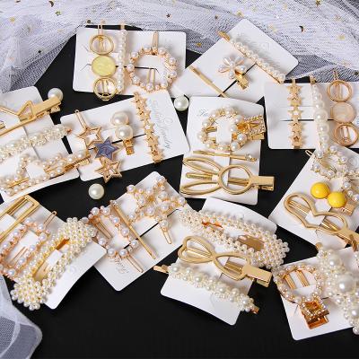 China 2022 Fashion pearl hair clip korean sta clip soft girl hair clips hair acccessories for sale