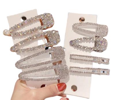 China Sandro Trendy Bling Hair Clips Water Diamond Hair Accessories Clips For Women for sale