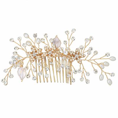 China Flower Sandro Wholesale Custom Flower Headband Wedding Hair Comb Girl Vintage Crystal Pearl Combs for sale