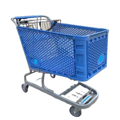 China Rustproof American Style 180L Plastic Shopping Cart , 180L Plastic Supermarket Trolley With 4 Wheels for sale