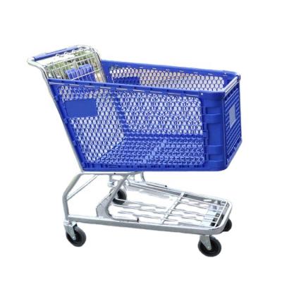 China Unveiling MOQ 50 PCS 180L 4 Wheel Trolley Plastic Trolley Plastic Trolley Supermarket Shopping Cart, Plastic Trolley Trolley for sale