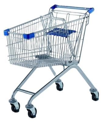 China MOQ 20 PCS Unveiling Trolley 100L Metal Chrome Plated Trolley, Shopping Trolley, Chrome Plating Supermarket Shopping Cart for sale