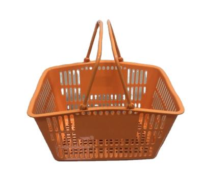 China New Design PW622 Oragne Durable 12L Color Small Retail Shopping Basket, Supermarket Plastic Hand Basket for sale