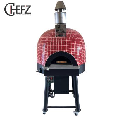 China Brick Dome Commercial Catering Portable Pizza Oven For Commercial/Home Use Optional Wood/Gas Fuel Pizza Making Machine Fast Warming Bake for sale