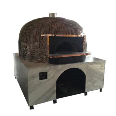 China Commercial catering outdoor wood fired gas pizza oven for multiple size baking 1 to 6 pizza at once in 90 seconds use commercial pizza oven for sale