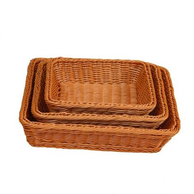 China Sustainable multifunctional plastic pp wicker basket for storage of snacks etc. breadfruit vegetables for sale