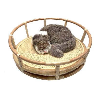 China Custom Rattan Weave Cat Bed House Pet Basket Luxury Bed from Viable Manufacturer for sale