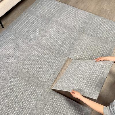 China Removable Printed Tufted Thick Washable Decorative Tiles Bedroom Carpet Tiles 40x40cm Washable Residential Carpet Tiles for sale