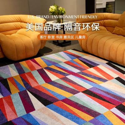 China Removable Printed Tufted Thick Washable Decorative Tiles Bedroom Carpet Tiles 40x40cm Washable Residential Carpet Tiles for sale